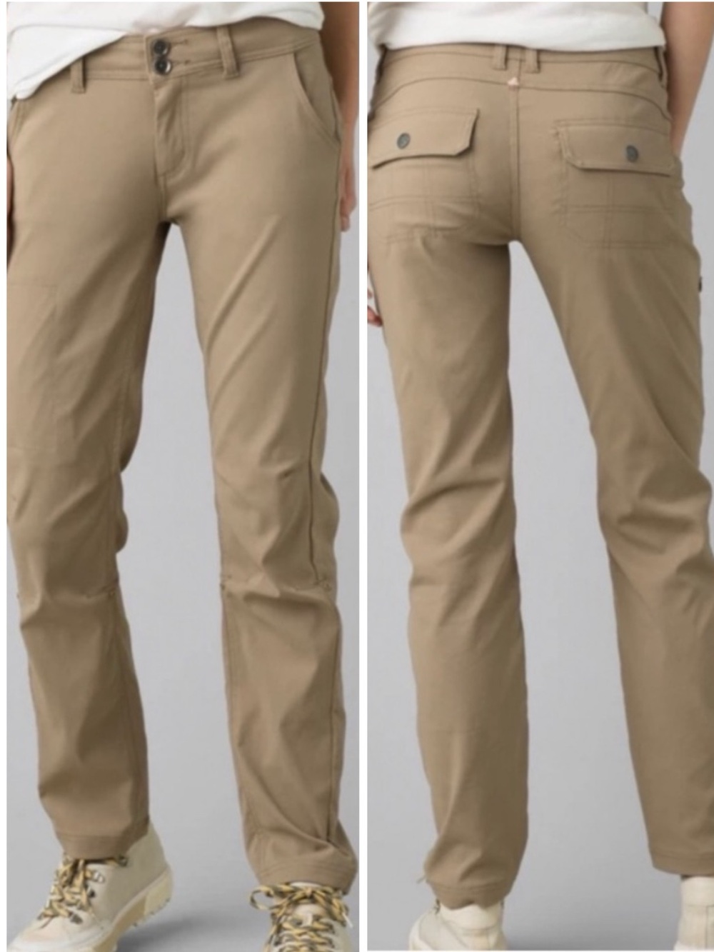 PRANA Women’s Size 14 Khaki Beige Halle Roll-Tab Hiking Outdoor Trail Pants